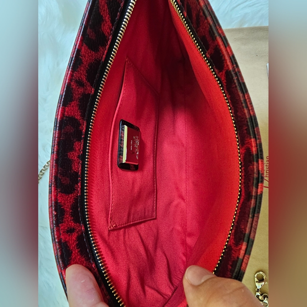 Pre-loved Authentic Christian Louboutin Red Leopard 2WAY Bag - Picture 9 of 17
